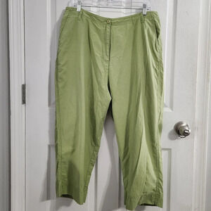 Woolrich lightweight elastic waist green ankle pants outdoor woman size XL